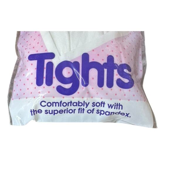 Vintage Little Leggs 2 Pr Tights White Pink Little Girls Nylons Tights Size 2-4 - Picture 5 of 9